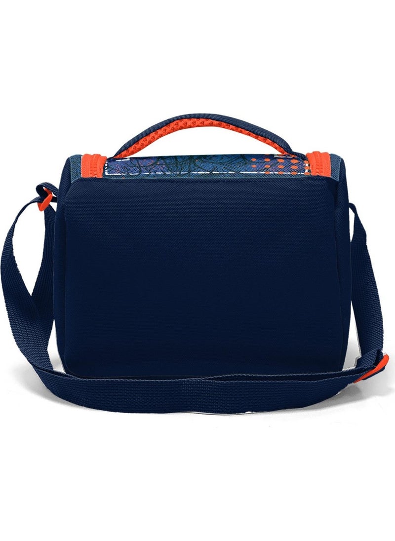 CORAL HIGH Kids Orange Navy Blue Basketball Patterned Thermo Lunch Box 11766  - Image 4
