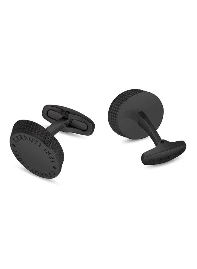 CERRUTI 1881 Ignazia Ignazia Black Stainless Steel Cufflinks for Men for Men | Best Price UAE