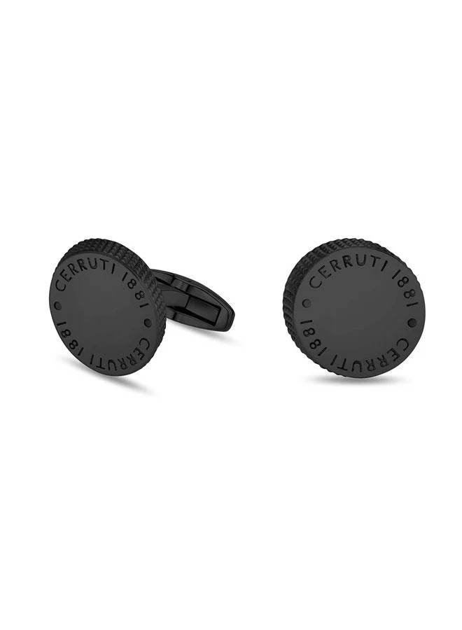 CERRUTI 1881 Ignazia Black Stainless Steel Cufflinks for Men