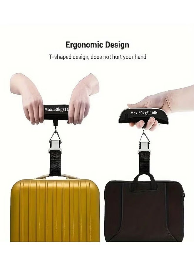 Portable Digital Luggage Scale, 50 kg Capacity, Backlit Display, Battery Operated, Built-in Travel Weight Checker, Easy to Read - Image 3