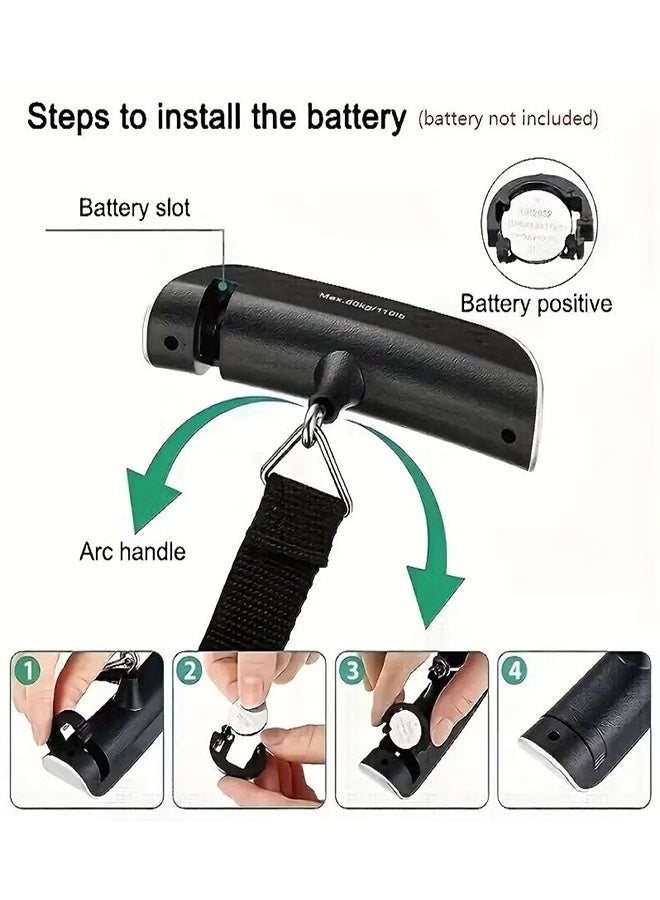 Portable Digital Luggage Scale, 50 kg Capacity, Backlit Display, Battery Operated, Built-in Travel Weight Checker, Easy to Read - Image 2