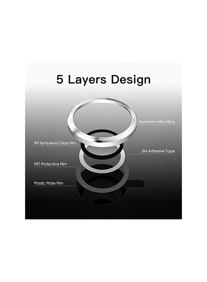 Jetech Camera Lens Protector For Iphone 14 Pro 6.1-Inch And Iphone 14 Pro Max 6.7-Inch, 9H Tempered Glass Metal Individual Ring Cover, Hd Clear, 3-Pack (Silver) - Image 4