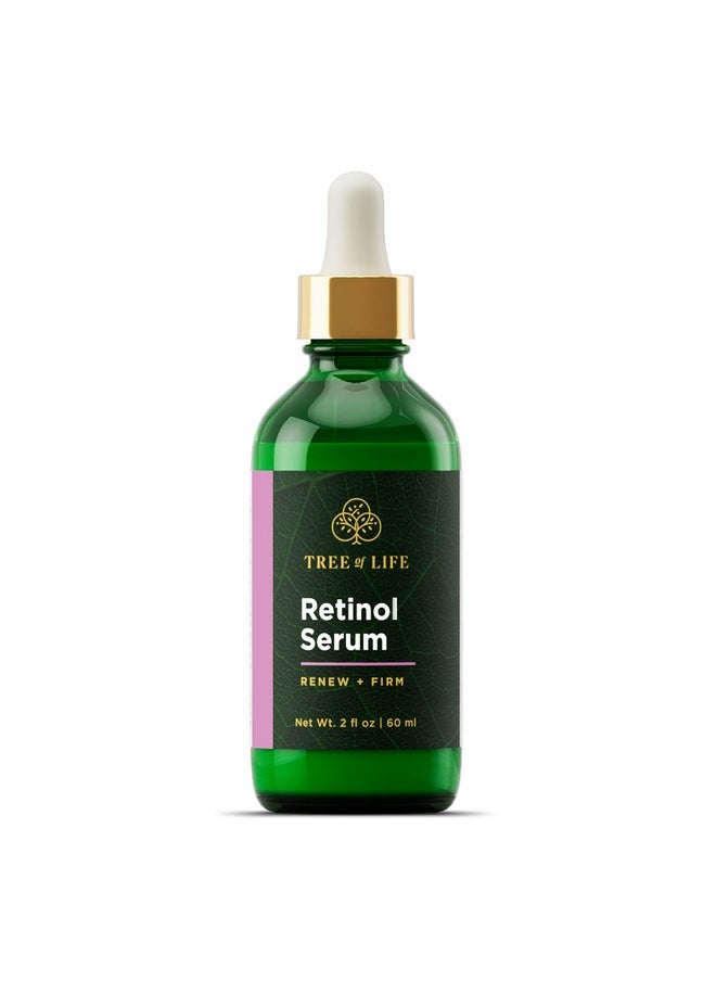 Tree of Life Beauty Tree Of Life Retinol Serum For Face W/Hydrating Hyaluronic Acid For Wrinkle Soothing Fine Lines & Dark Spots 2 Fl Oz Renew & Reset Nighttime Serums Dermatologist Tested Facial Skin Care  - Image 1