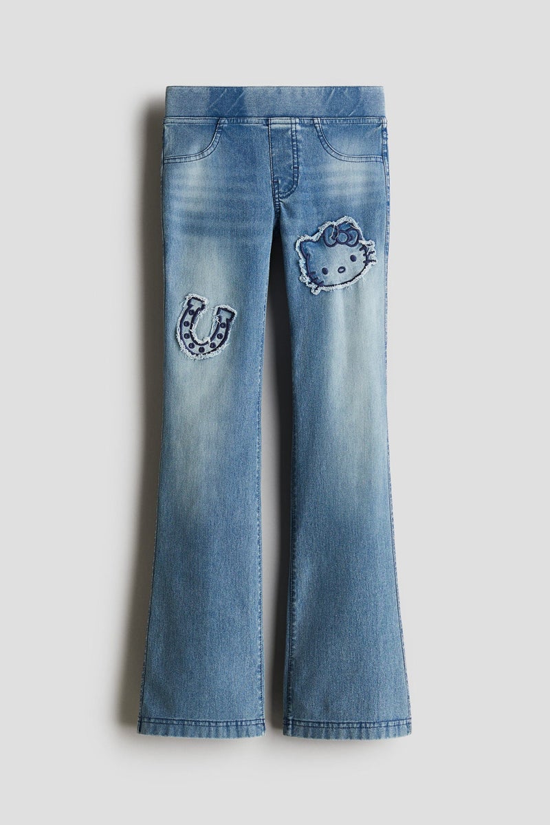 H&M Denim-Look Flared Jeggings - Image 1