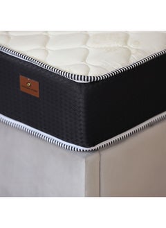 DANUBE HOME Isleep Bonnel Spring Mattress With 1 Pillow Free Medium Firm Feel Spine Balance For Pressure Relief Twin L200xW120 cm Thickness 21 cm Cream/Black  - Image 1