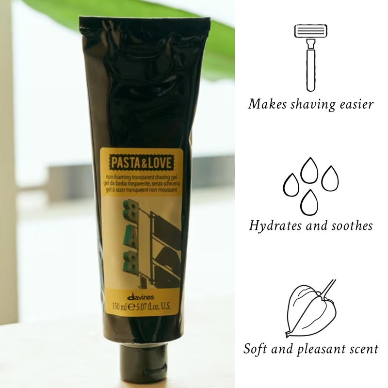 Davines Pasta & Love Men's No Foaming Sleek Precision Shaving Gel, Brushless Shave, 150ml - Image 3