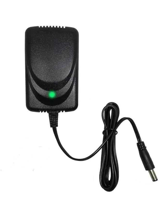 12-volt charger compatible with electric cars and kiddie rides with automatic charging and disconnecting bulb