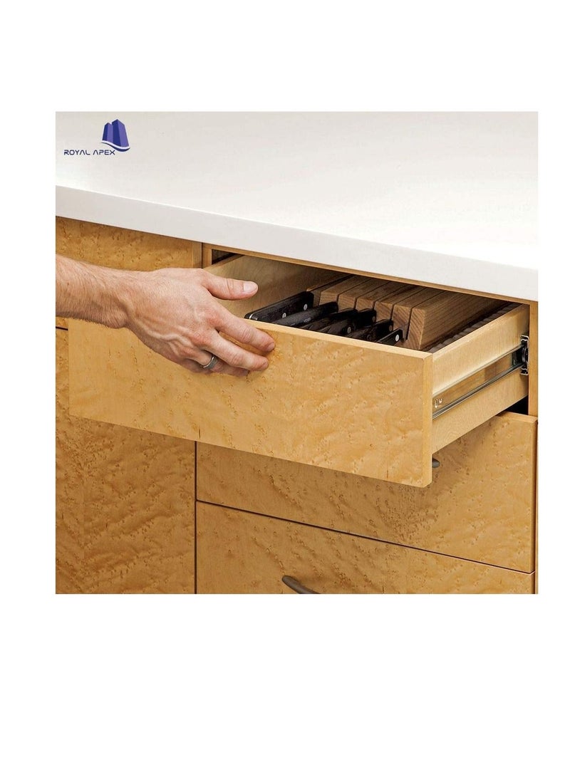 Push To Open Cabinet Drawer Slide Rail Ball Bearing System Side Mount Full Extension (20 inch (50cm))  - Image 2