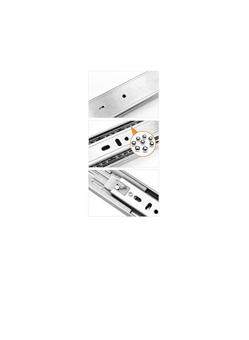 Push To Open Cabinet Drawer Slide Rail Ball Bearing System Side Mount Full Extension (20 inch (50cm))  - Image 3