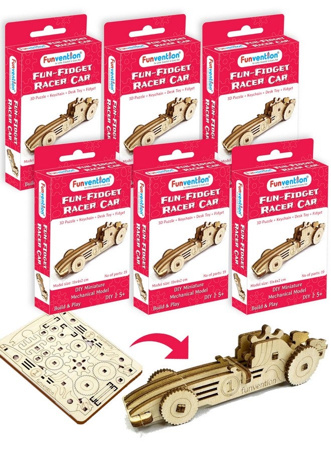 فنفينشين هدايا عيد ميلاد من فنفنشن (عبوة من 6 قطع) - ألعاب فيدجيتس ممتعة - سيارة سباق | نماذج ميكانيكية مصغرة ثلاثية الأبعاد، هدايا عيد ميلاد للأطفال من سن 5 سنوات فما فوق، صنع في الهند - Image 1