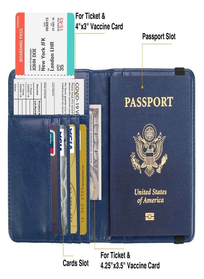 FACATH Premium Passport Holder for Travel, RFID Blocking Passport Cover Slim, Durable & Travel-Friendly, Passport Wallet Keep Your Documents Safe & Organized (Navy Blue) - Image 3