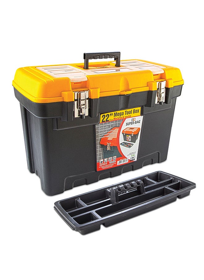 SUPER BAG Super Bag Power Tool Box Standard  Tool Box Organizer 22″ Mega Tool Box Metal Lock Asr2022 570X315X375H Mm Orange Black Made In Turkey 