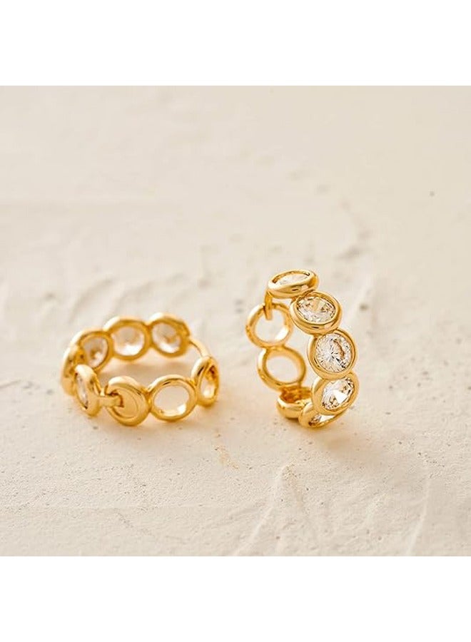 Mevecco Women Huggie Hoop Earrings Gold Ear Stud Cuff 14K Gold Filled Small Boho Beach Simple Delicate Handmade Hypoallergenic Jewelry Gift - Image 5