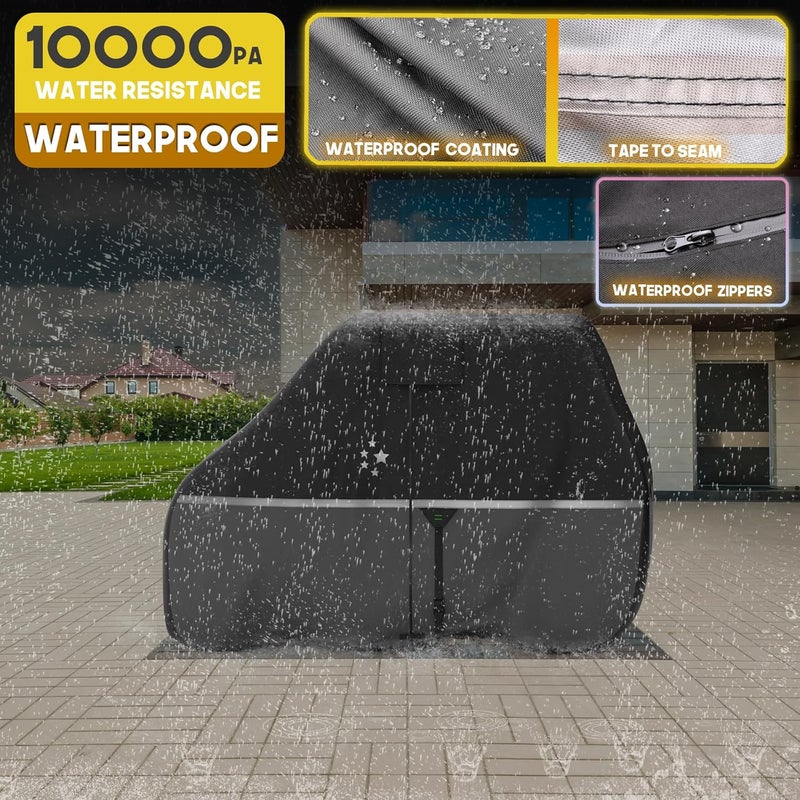 LI LIBZAKI 4 Passenger Golf Cart Cover - Waterproof, Windproof, Sunproof, All-Weather Protection - Gray - Image 4