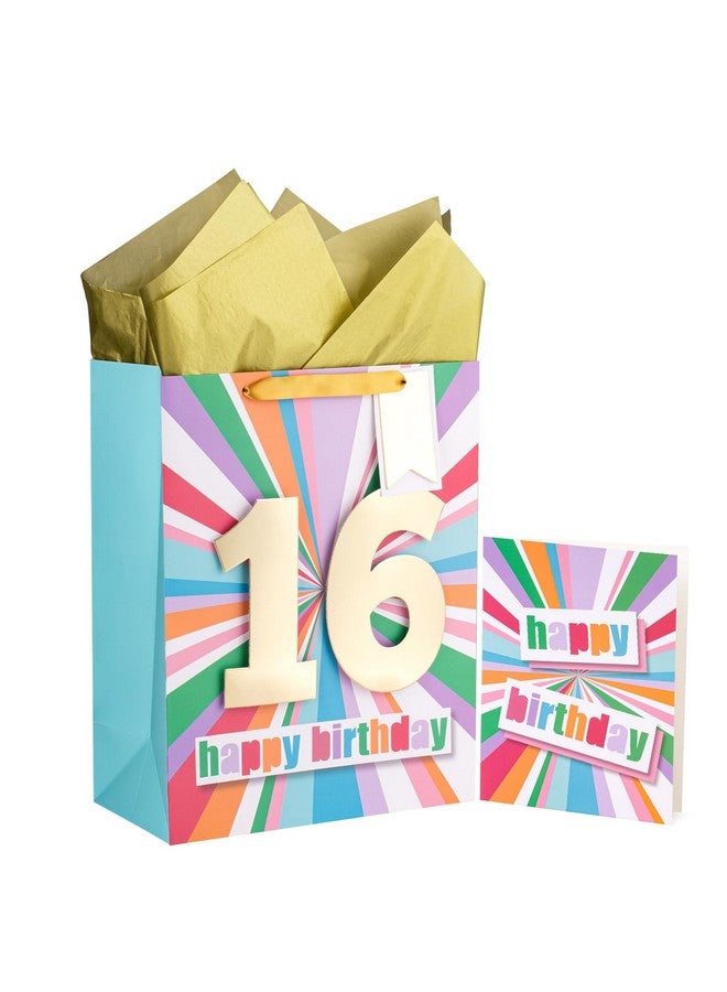 WRAPAHOLIC حقيبة هدايا كبيرة لعيد الميلاد 13" مع بطاقة وورق مناديل لعيد الميلاد 16 - Image 1