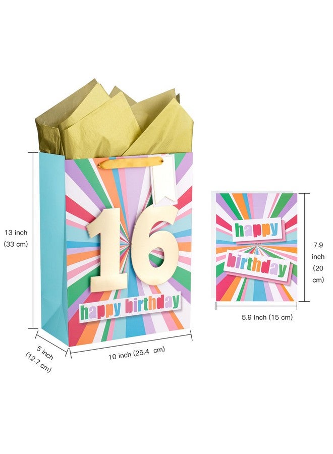 WRAPAHOLIC حقيبة هدايا كبيرة لعيد الميلاد 13" مع بطاقة وورق مناديل لعيد الميلاد 16 - Image 2