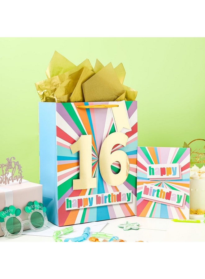 WRAPAHOLIC حقيبة هدايا كبيرة لعيد الميلاد 13" مع بطاقة وورق مناديل لعيد الميلاد 16 - Image 4