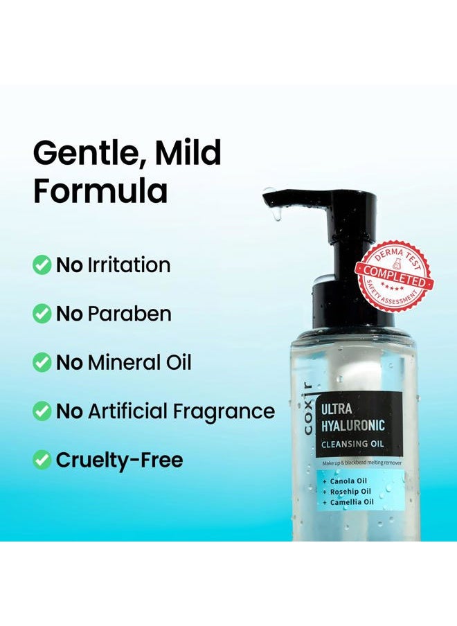 coxir ULTRA HYALURONIC CLEANSING OIL l Gentle Korean Facial Cleanser, Blackhead, Makeup Removal with Hyaluronic Acid, Plant-based oils, No Mineral Oil [5.07 Fl.oz(pack of 1)]  - Image 5