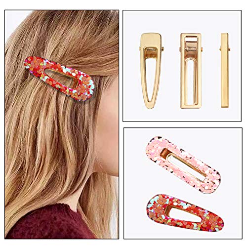 Bskifnn 60PCS Hair Clips for Silicone Resin Molds, DIY Hair Bow Clips Pearl Hairpin Hair Accessories for Girls and Women (Golden) - Image 5
