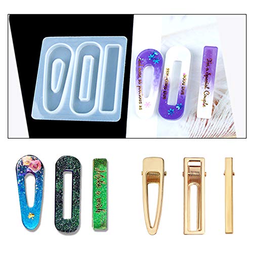 Bskifnn 60PCS Hair Clips for Silicone Resin Molds, DIY Hair Bow Clips Pearl Hairpin Hair Accessories for Girls and Women (Golden) - Image 4