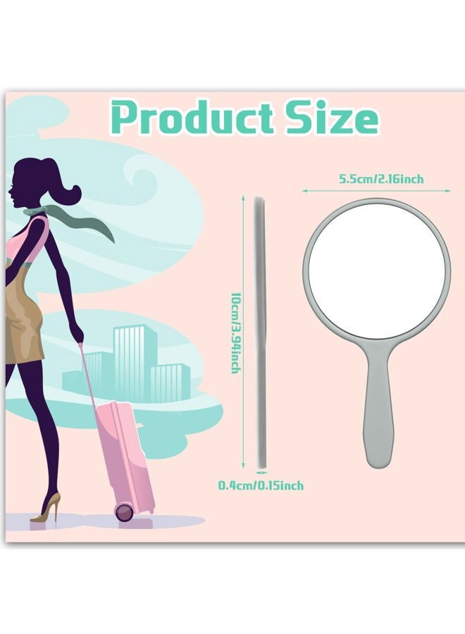 Vinsot 50 Pieces Handheld Mirror Small Hand Mirror Bulk with Handle Plastic Travel Makeup Cosmetic Compact Portable Vanity 3.94 x 2.16 Inch for Women Men Girls Kids Daily DIY Use(50 Pieces) - Image 2