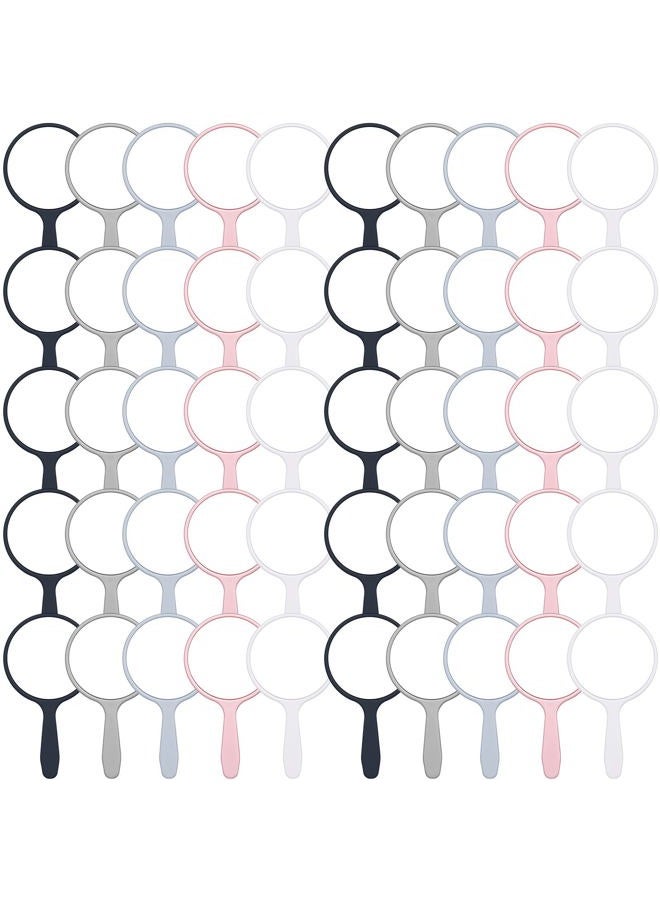 Vinsot 50 Pieces Handheld Mirror Small Hand Mirror Bulk with Handle Plastic Travel Makeup Cosmetic Compact Portable Vanity 3.94 x 2.16 Inch for Women Men Girls Kids Daily DIY Use(50 Pieces) - Image 1