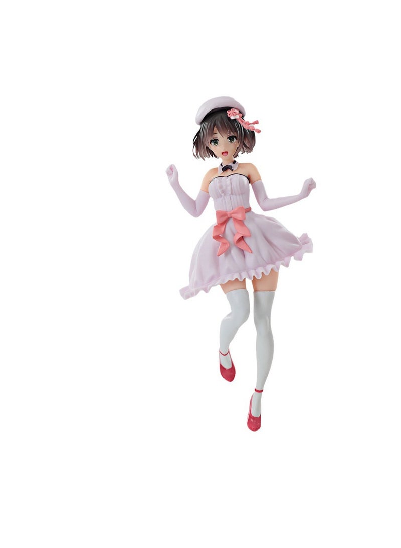 How To Raise An Anime Passerby Heroine Sakura Dress Kato Megumi Hand-Made Ornaments Beautiful Girl Sakura Dress Kato Megumi Anime Model 22Cm  - Image 1