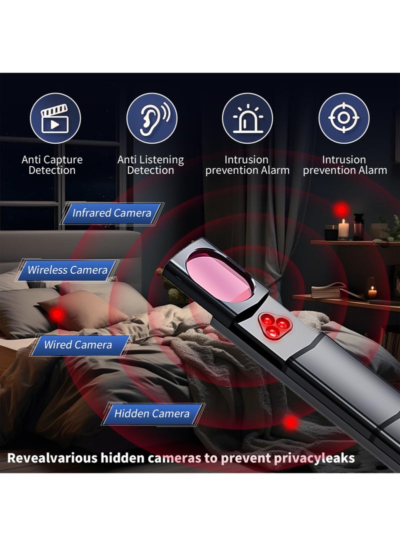 Jourvent Hidden Camera Detector Spy Camera Detector Portable Bug RF Detector Device for Gps Tracker Wireless Listening Device Hidden Camera Finder in Hotel Office Bathroom 6 Levels Sensitivity - Image 5