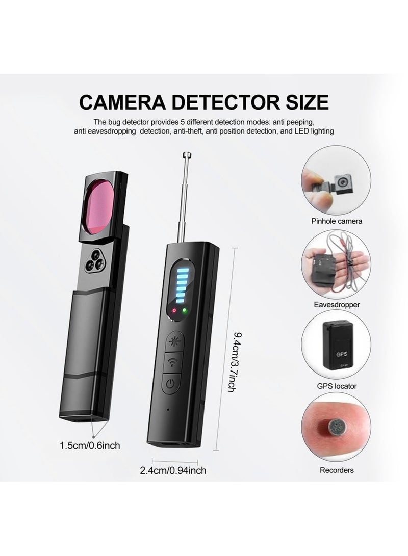 Jourvent Hidden Camera Detector Spy Camera Detector Portable Bug RF Detector Device for Gps Tracker Wireless Listening Device Hidden Camera Finder in Hotel Office Bathroom 6 Levels Sensitivity - Image 2