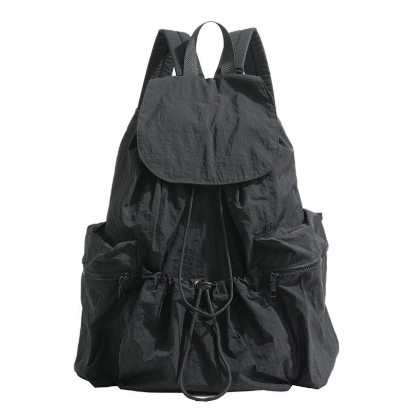 Large capacity washed cloth drawstring backpack - Image 1