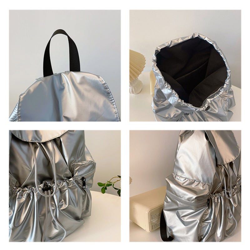 Large capacity washed cloth drawstring backpack - Image 5