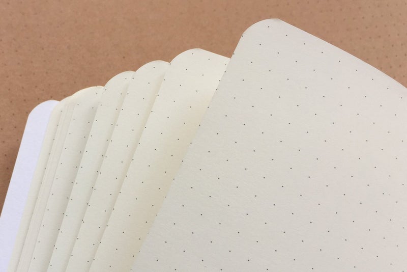 newestor Set of 3 A5 Dotted Notebook/Travel Journal - 5.5 x 8.25 Dot Grid Paper for Bullet Notes Journaling, Total 120 Sheets/240 Pages, Black/White/Kraft Brown Cover - Image 3