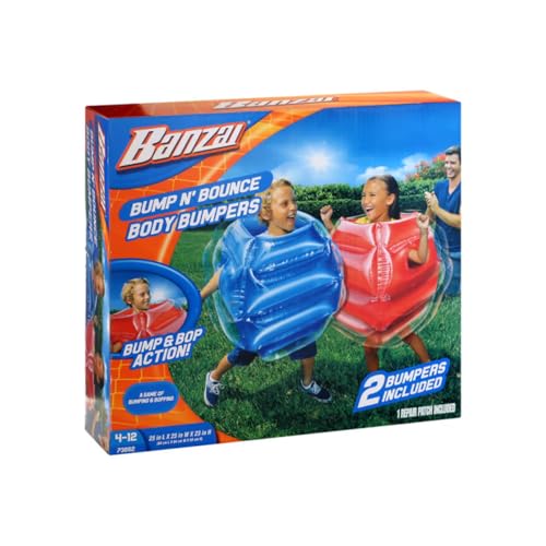 BANZAI Bump N Bounce Body Bumpers A Game of Bumping  Bopping 2 Bumpers Included in Red  Blue Fun  Safe Cushion Inflatable Surface For Ages 4 and up - Image 1