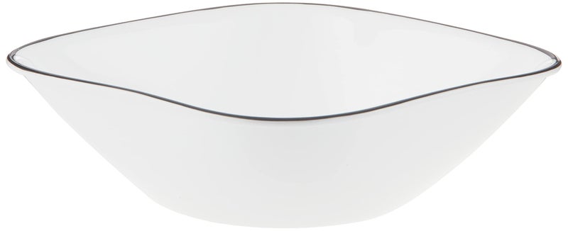 Corelle أطباق شوربة حبوب كوريل فيتريل 6 قطع (22 أونصة) زجاج ثلاثي الطبقات ومقاوم للكسر مجموعة أطباق عشاء خفيفة الوزن مربعة ذات خطوط بسيطة - Image 2