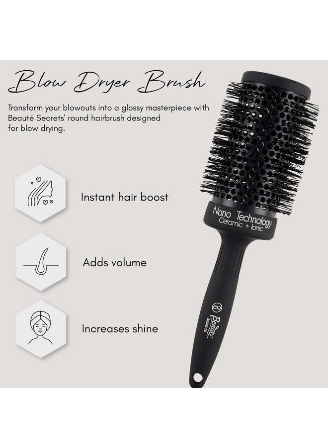 Beaute Secrets Beauté Secrets Round Brush for Blow Drying - Extra Large Ceramic Ion Thermal Barrel Brush for Precise Styling and Maximum Volume - Lightweight Round Hair Brush for Smooth, Manageable Hair, 53 mm (2 Inch) - Image 5