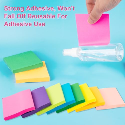AUYAARS Sticky Notes 3x3 Inch, 8 Pads, 800 Sheets, 8 Bright Colors Sticky Note Pad, Bulk Self-Stick Pads, Home Office School Supplies, Clean Removal, Recyclable, Easy to Post for Notebook, 100 Sheets/Pad - Image 4