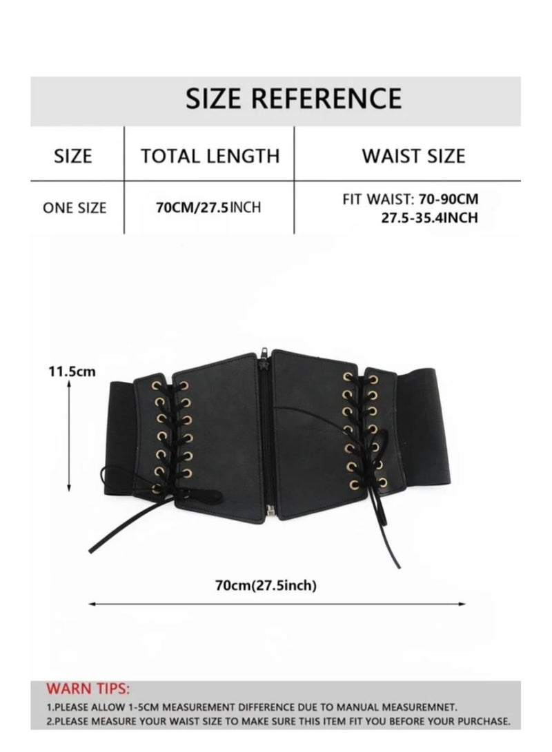 أف ستايل  حزام خصر عريض بسحاب ورباط من الجوانب - Image 4