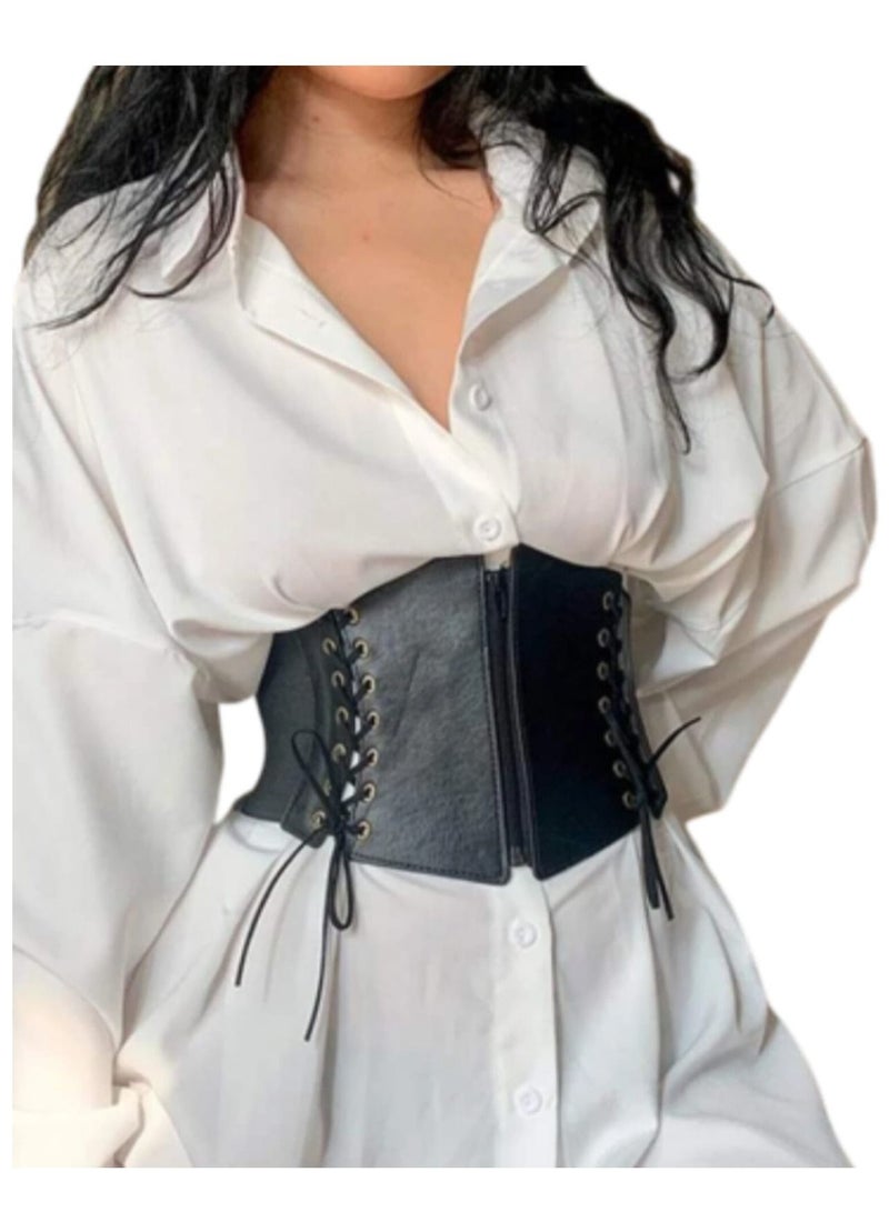 أف ستايل  حزام خصر عريض بسحاب ورباط من الجوانب - Image 2