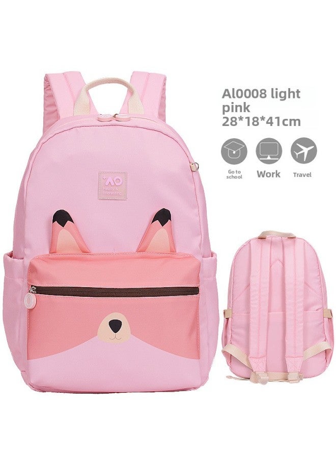 Primary School Students' Fashion Schoolbag 2345 Grade 6 Children's Backpack Girls' Large Capacity Lightweight Backpack Trendy Edition-Color:AL0008 Light Powder - Image 1