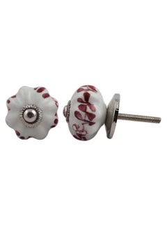 Indian-Shelf IndianShelf 2 Pieces Cherry Flower Ceramic Drawer Knobs for Kitchen Cabinet Hardware Door Pulls Decorative Dresser Luxury Exclusive  - Image 1