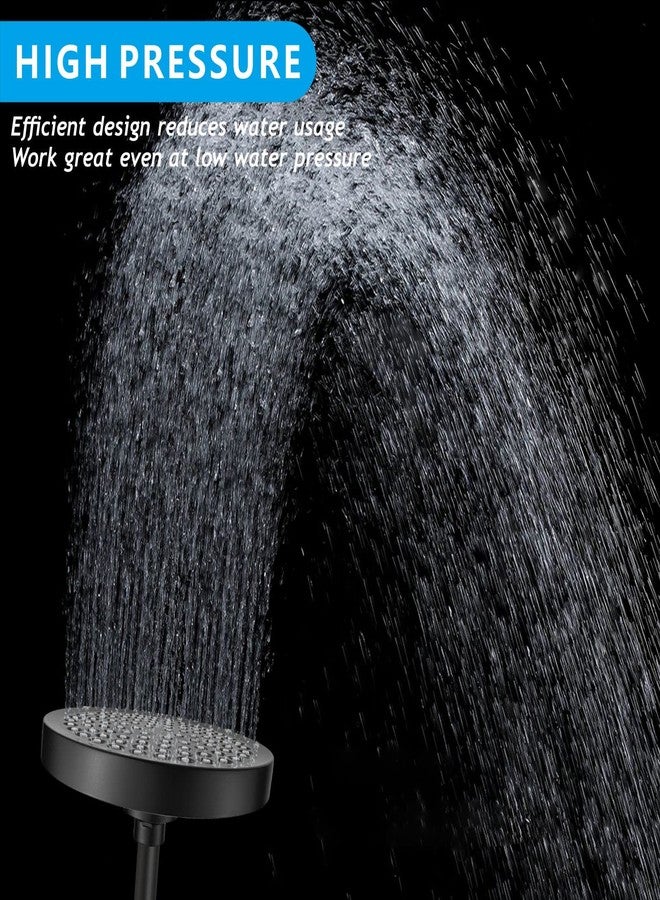 Nuodan High Pressure Rain Shower Head with Arm - High Flow Rainfall Showerhead - Luxury Modern Look - Pressure Boosting (6" Shower Head with 6" Arm, Matte Black) - Image 2