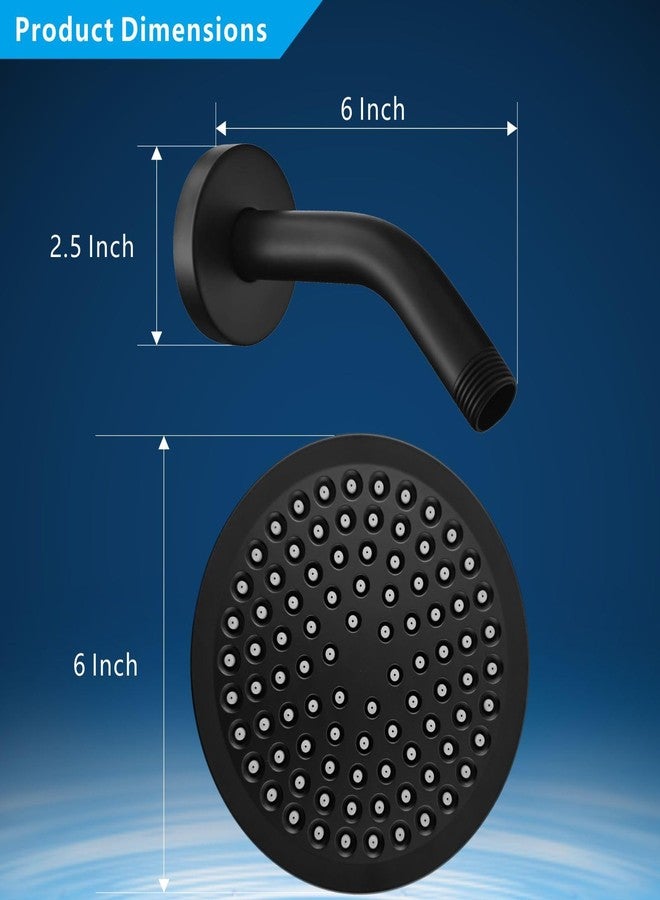 Nuodan High Pressure Rain Shower Head with Arm - High Flow Rainfall Showerhead - Luxury Modern Look - Pressure Boosting (6" Shower Head with 6" Arm, Matte Black) - Image 5