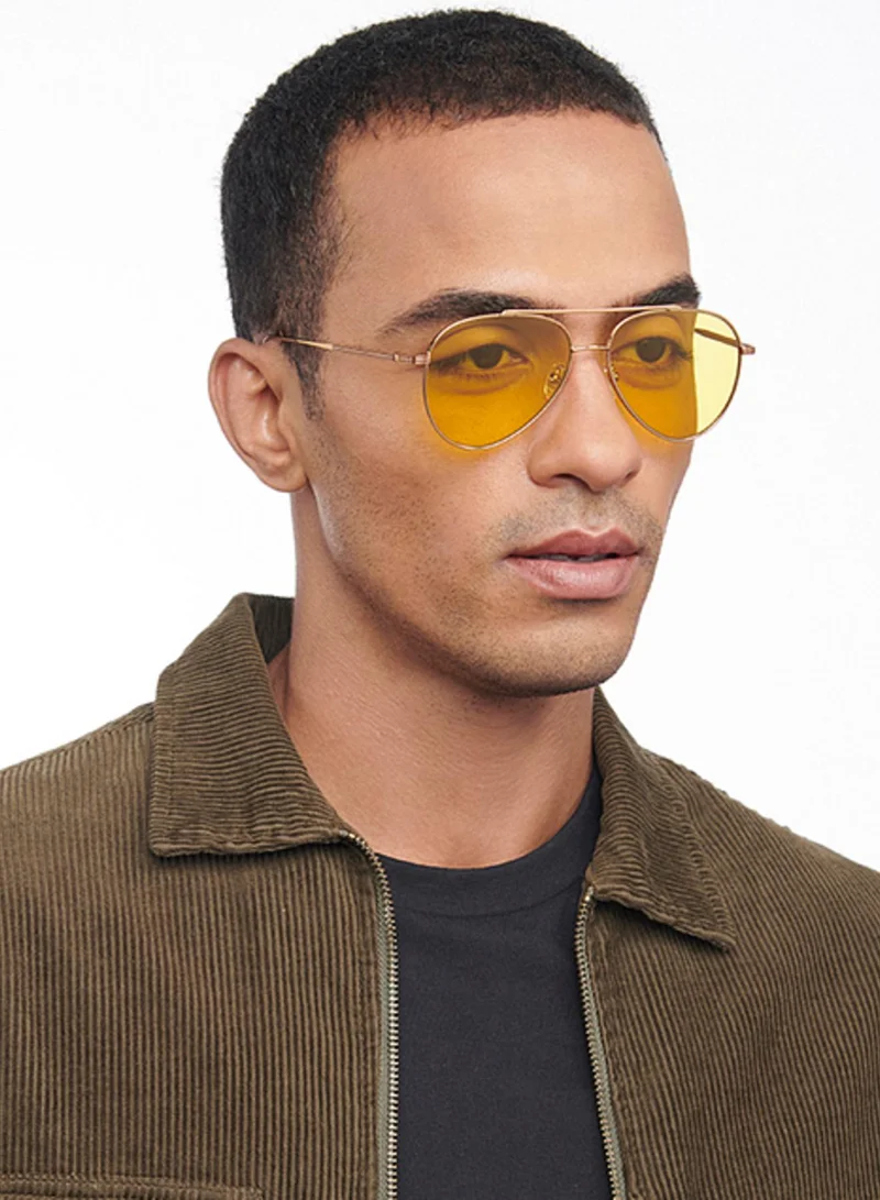 جون جاكوبس Dynachromic Full Rim Aviator Frame Polarized & UV Protected Sunglasses JJ S12474 - 55mm - Gold