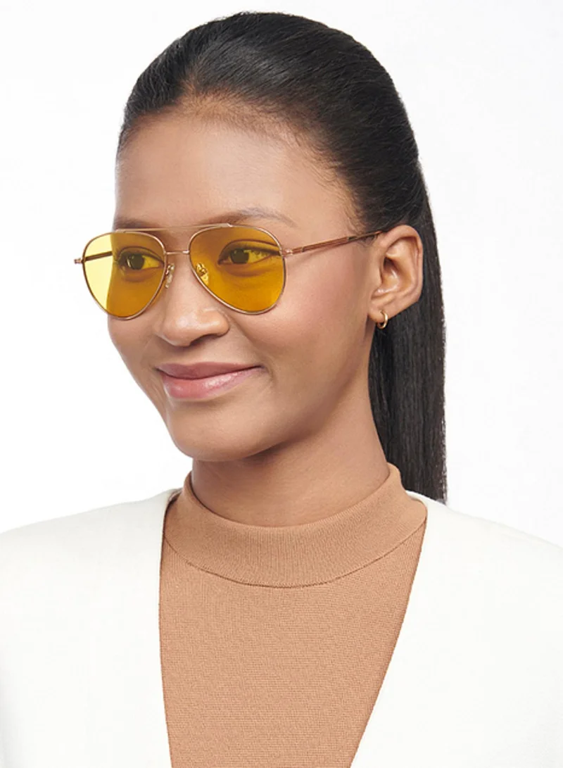 جون جاكوبس Dynachromic Full Rim Aviator Frame Polarized & UV Protected Sunglasses JJ S12474 - 55mm - Gold