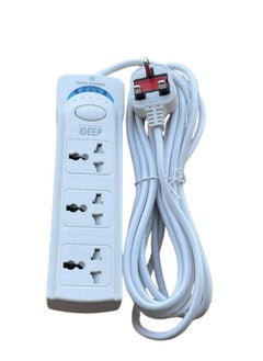 Generic Power Strips Extension Cord | 3 Sockets Universal Plug Adapter with 3Meter Bold Extension Cable | Power Socket | Extension Board | Extension Cable | Extension Socket For Home,Office,Kitchen ,Travel And More (White) ((3Meter))  - Image 1