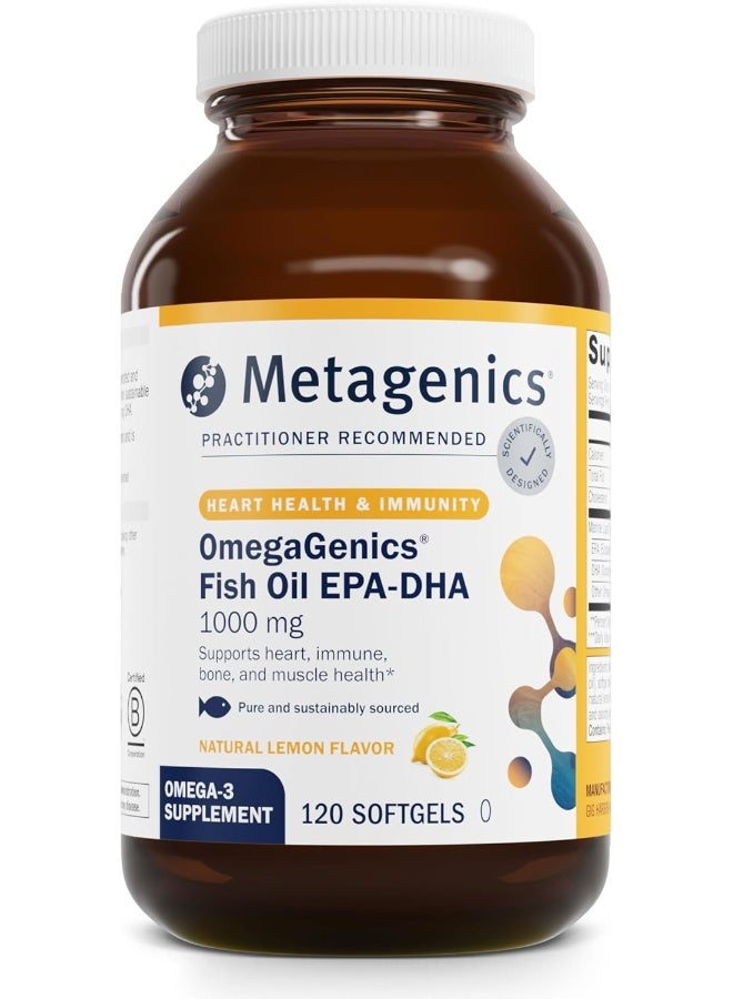 ميتاجينكس أوميجا جينيكس® إي بي إيه-دي إتش إيه ١٠٠٠ - زيت أوميجا ٣ - مكمل غذائي يومي لدعم صحة القلب والأوعية الدموية والجهاز العضلي الهيكلي والجهاز المناعي، ١٢٠ قرصًا - Image 1