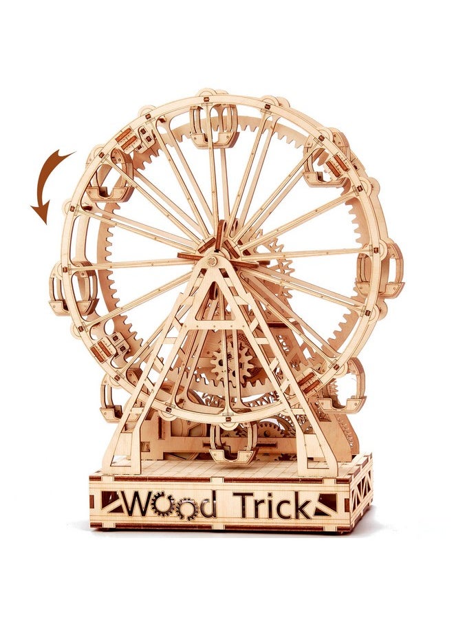 Wood Trick - Wood Trick Ferris Wheel Rotating Mechanical Model - 3D Wooden Puzzles for Adults and Kids to Build - Engineering DIY Wooden Models for Adults to Build - Image 1