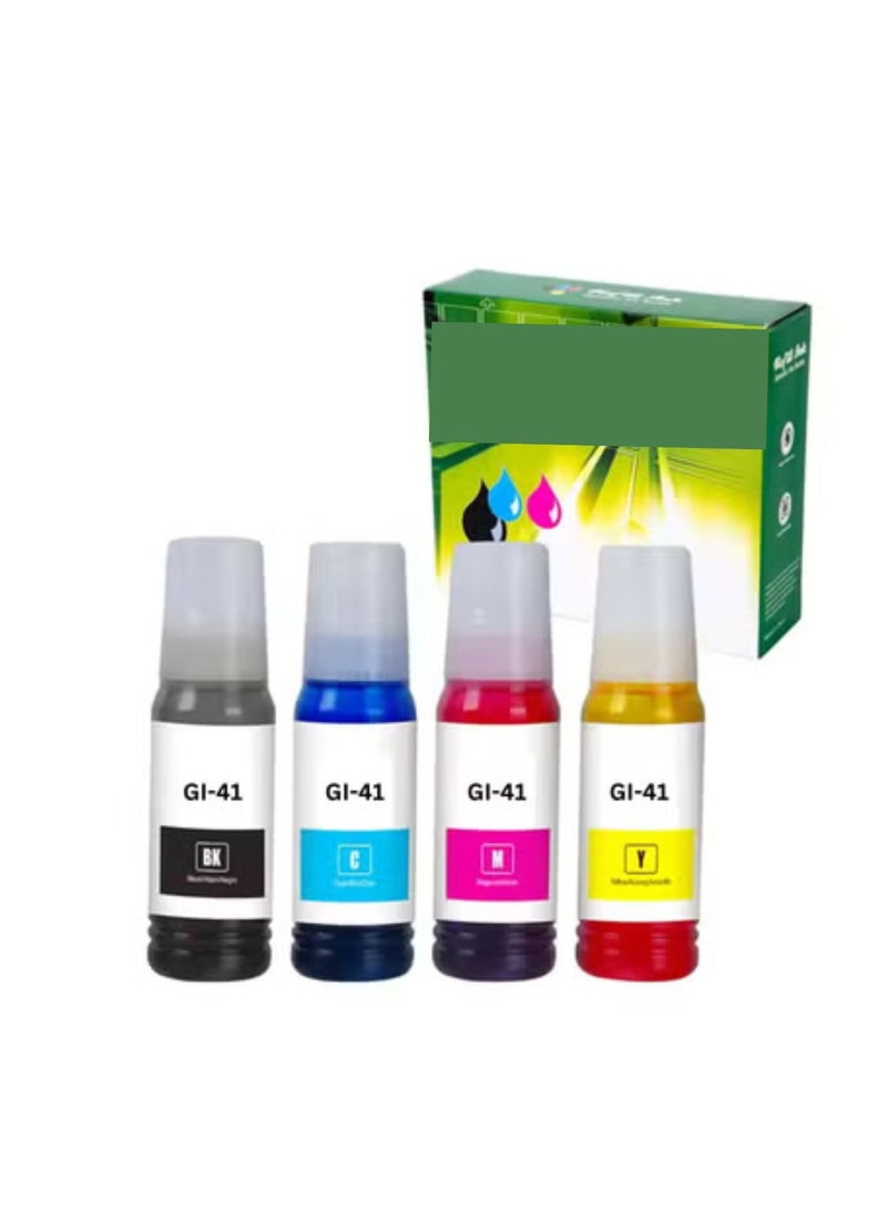 Terabyte Gi 41 ink set 4-Pack (PigmentBlack Cyan Magenta Yellow) GI 41 Compatible for PIXMA G1420/G2420/G2460/G3420/G3460 - Image 1