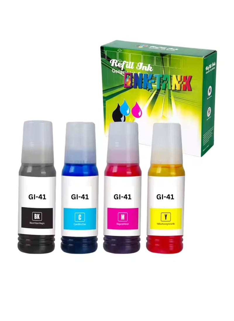 Terabyte Gi 41 ink set 4-Pack (PigmentBlack Cyan Magenta Yellow) GI 41 Compatible for PIXMA G1420/G2420/G2460/G3420/G3460  - Image 1
