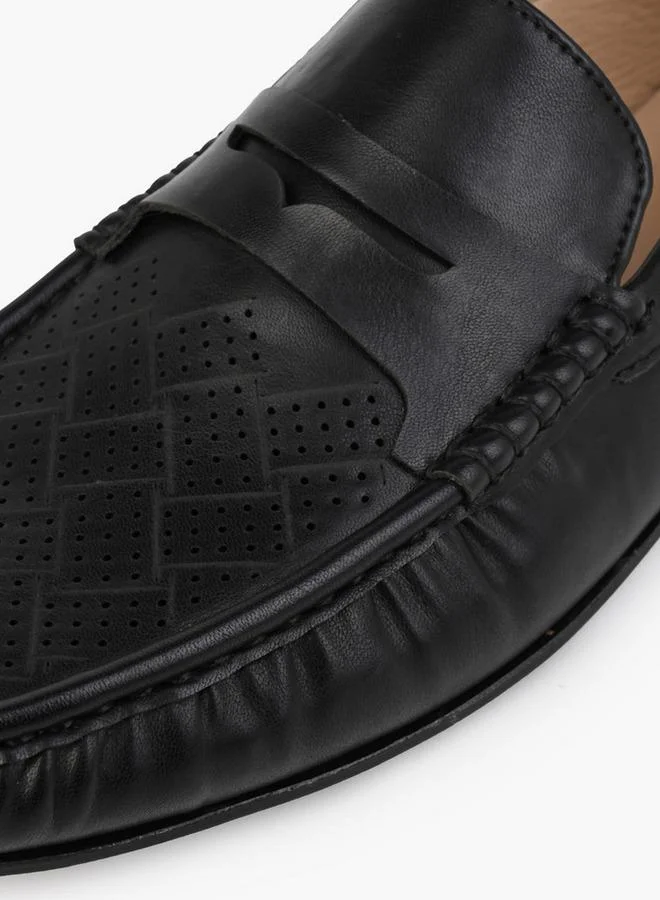 LBL By Shoexpress BLACK Men Perforated Design Loafers for Men | Best Price UAE